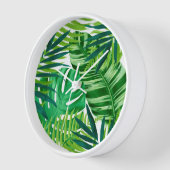 Horloge Feuilles verts tropicaux (Angle)