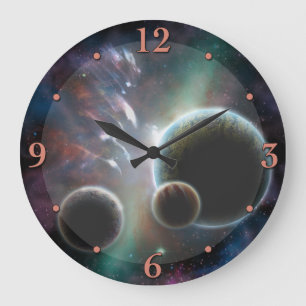 Horloge fictive d'astronomie de planètes de scène