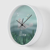 Horloge Filles Bleu mignon sous la mer Phoque de l'océan E (Angle)