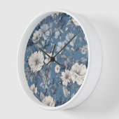 Horloge Filles mignonnes Bleu Floral Botanique (Angle)