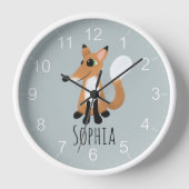 Horloge Filles mignonnes Forêt Forêt Fox Enfants Nursery (Recto)