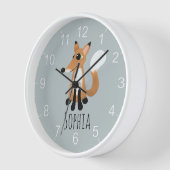 Horloge Filles mignonnes Forêt Forêt Fox Enfants Nursery (Angle)