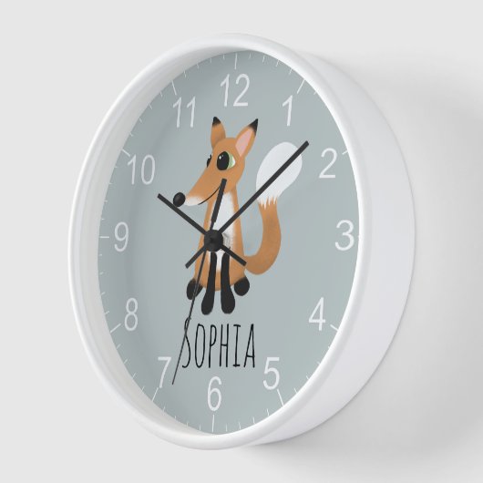 Horloge Filles mignonnes Forêt Forêt Fox Enfants Nursery (Angle)