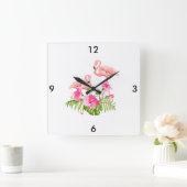 Horloge Flamant rose (Maison)