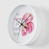 Horloge Flamant rose Aquarelle Exotique Rose Moderne Avec (Angle)