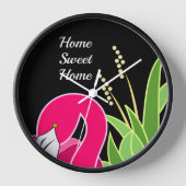 Horloge Flamant rose personnalisé (Recto)