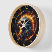 Horloge Flammes d'aigle de la liberté (Angle)