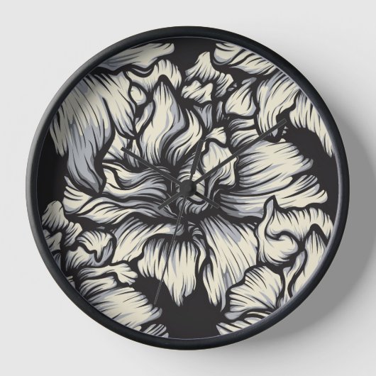 Horloge Fleur Baroque Sombre (Recto)