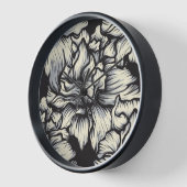 Horloge Fleur Baroque Sombre (Angle)