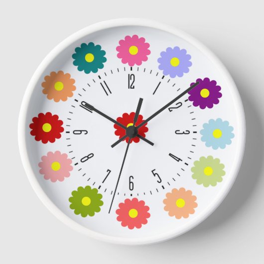 Horloge Fleur coloré (Recto)