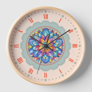 Horloge Fleur colorée Bliss