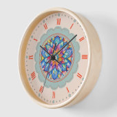 Horloge Fleur colorée Bliss (Angle)