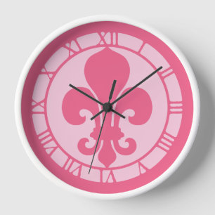 Horloge Fleur De Lis Rose