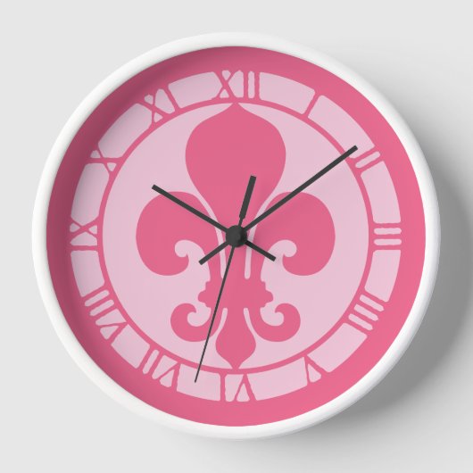 Horloge Fleur De Lis Rose (Recto)