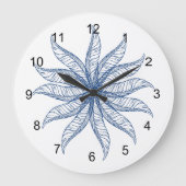 Horloge - Fleur de plumes en bleu (Recto)