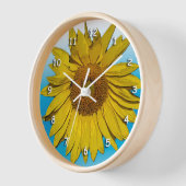 Horloge - Fleur de tournesol (Angle)