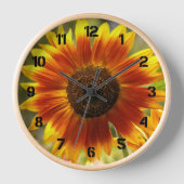Horloge Fleur de tournesol jaune et bronze (Recto)