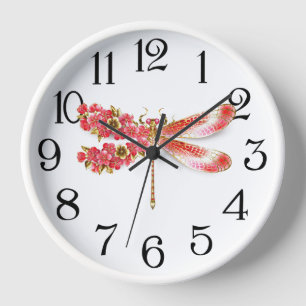 Horloge Fleur libellule avec sakura bijoux