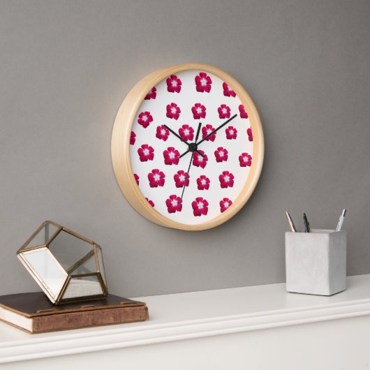 Horloge Fleur rose (Bureau)