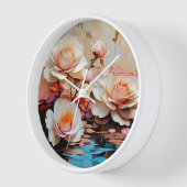 Horloge Fleur rose de ton nom (Angle)