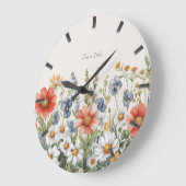 Horloge Fleur sauvage colorée (Angle)