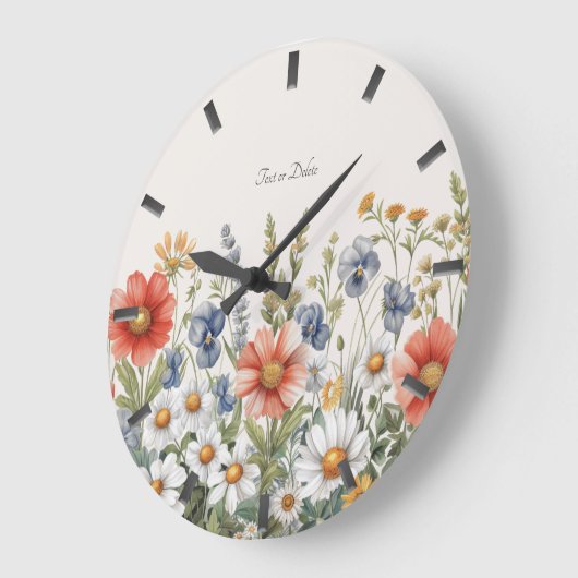 Horloge Fleur sauvage colorée (Angle)