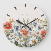Horloge Fleur sauvage colorée (Recto)