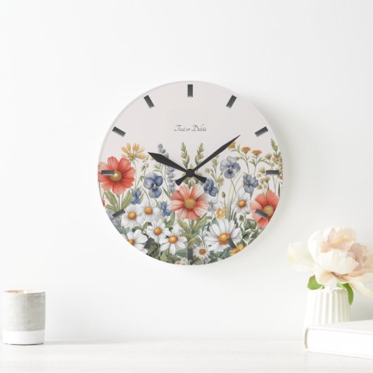 Horloge Fleur sauvage colorée (Maison)