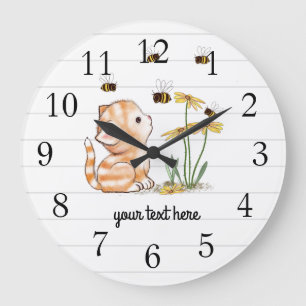 Horloge fleurie des abeilles de Kitten
