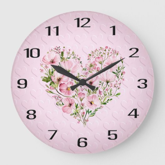 Horloge fleurie du Coeur rose (Recto)