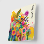 Horloge fleurie moderne couleur vive (Angle)