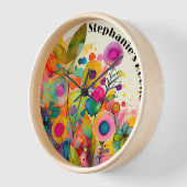 Horloge fleurie moderne couleur vive (Angle)