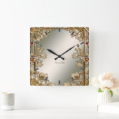 Horloge fleurie ornée d'or (Maison)