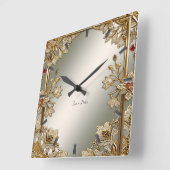 Horloge fleurie ornée d'or (Angle)