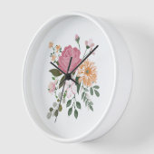 Horloge Fleurs aquarelle (Angle)
