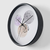 Horloge Fleurs Boho Zen Dandelion Sur Cercles Bleus Rose (Angle)