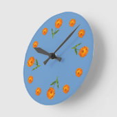 Horloge - Fleurs de Calendula (Angle)