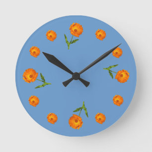 Horloge - Fleurs de Calendula