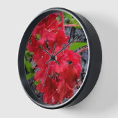Horloge Fleurs de l'Azalée Rouge (Angle)