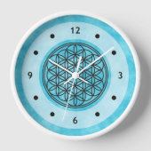 Horloge FLEURS DE VIE - Symbole de géométrie sacrée plan 1 (Recto)