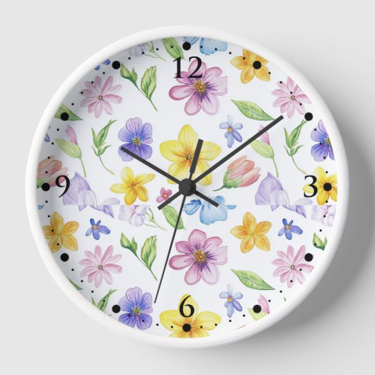 Horloge Fleurs Floral Pattern Sublimation-95651 (Recto)