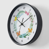 Horloge Floral Fleur Papillon Bee Wreath Garland (Angle)