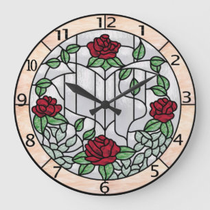 horloge florale en verre souillé