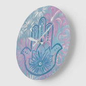 Horloge Florale Hamsa (Angle)