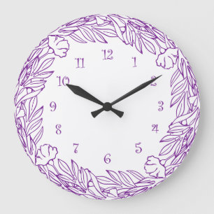 Horloge florale mauve de la décoration