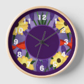 Horloge Florale Moderne -Violet (Recto)