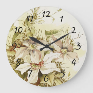 Horloge florale ronde