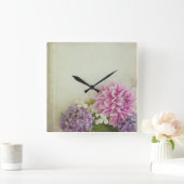 Horloge florale - rose et lavendar (Maison)
