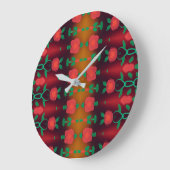 Horloge Florale Rouge Avec Noir (Angle)