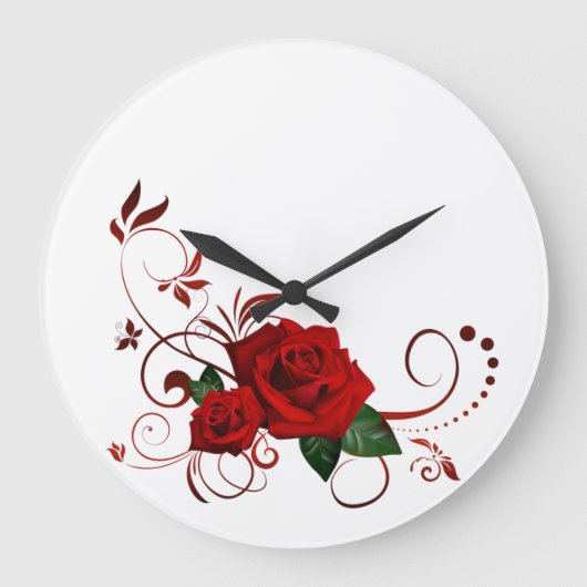 Horloge florale rouge Rose (Recto)